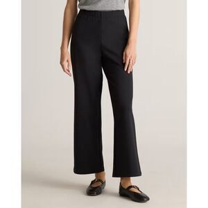 Quince Women Organic Cotton Double Knit Wide Leg Pants - 28" Black S